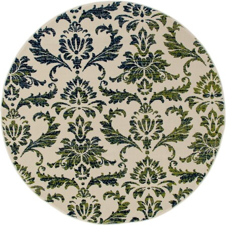 Standalone 5 ft. Bastille Collection Victorian Woven Round Area Rug, Cream ST2590067